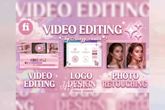 do professional video editing, logo design, and photo retouching
