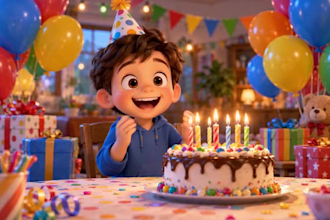 create custom 3d pixar style birthday animation video