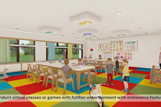 create realistic 3d virtual school, virtual home, art gallery for spatial io