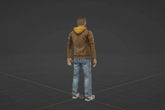 create ps1 ps2 psx n64 low poly 3d horror character model rig animation for game