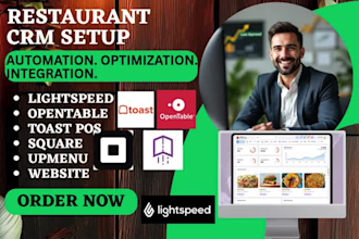 setup restaurant crm lightspeed opentable toast pos square upmenu website