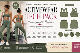 design activewear tech pack sportswear design leggings bra tech pack gym wear