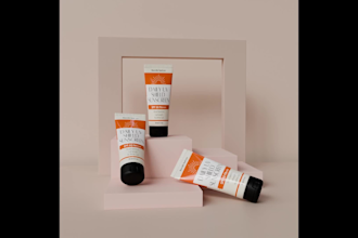 create realistic 3d skincare bottle rotation animation
