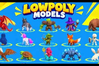 lowpoly game characters and asset lowpoly 3d modular pack for game environments