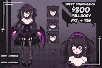 design and rig vtuber model in live2d vtuber for streaming