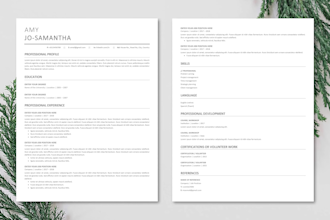 design ats friendly resume and CV template in a word file