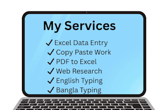 do accurate data entry, copy paste, english, bengali and arabic typing