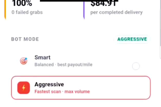 build spark driver bot, doordash bot, instacart bot, amazon flex bot for order
