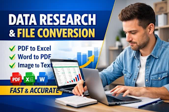do research data and convert PDF, word, excel files