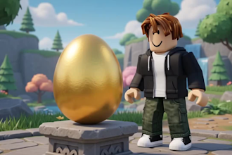 design illustrative youtube thumbnail, gaming roblox cartoon clickbait thumbnail