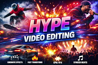 edit engaging hype videos for promos, sports, events, brands