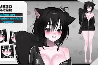 design vtuber model live2d model vtuber rigging anime vtuber character design
