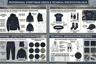 design streetwear tech pack hoodie tech pack fashion design tracksuit tech pack