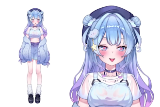 create a custom vtuber model with anime style live2d ready for streaming