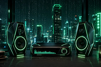 make 2 music visualizers with reactive rain, speakers, coffee steam
