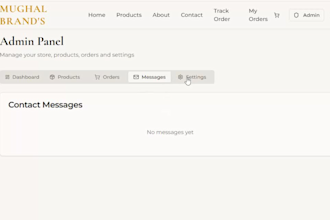 develop admin panel dashboard