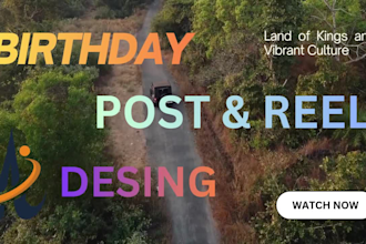 create  creative birthday post and reel