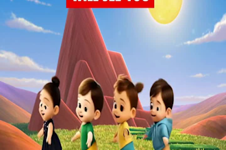 create 3d pixar style kids animation videos and nursery rhymes for toddlers