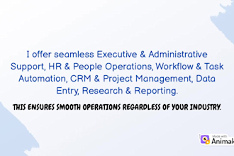 be your executive virtual assistant for admin HR and business operations support