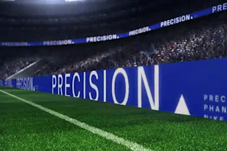 create football stadium perimeter led, ribbon board and sponsor ad animation