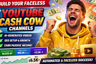build a profitable youtube cash cow channel, faceless cash cow video
