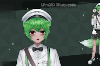 vtuber model, 2d vtuber model, live 2d vtuber model, live2d model vtuber rigging