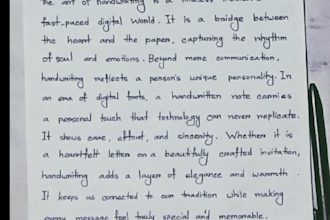 write anything in professional and neat english handwriting