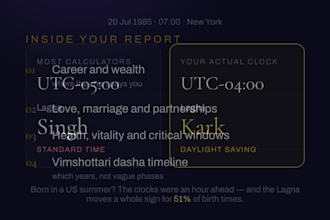 create a detailed vedic astrology birth chart report with dated life predictions