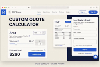 build a custom quote calculator with PDF quotes and lead capture