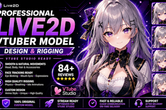 design and rig pro vtuber character in live2d, for vtuber model and vtube studio
