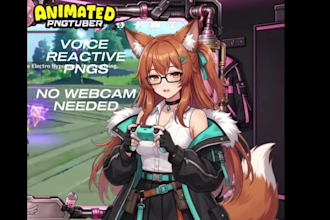 create a custom animated pngtuber character avatar for twitch stream and discord