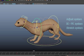 animate 3d animal model,ue5 ikfk,body flex physrig,mixamo rig,vfx animal rig,gib