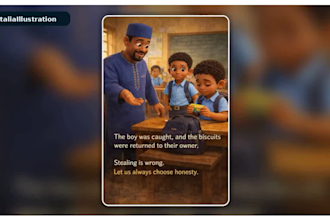 illustrate african folktales and children storybooks