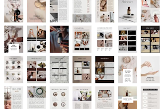 design natural wellness skincare catalog beauty booklet brochure canva template