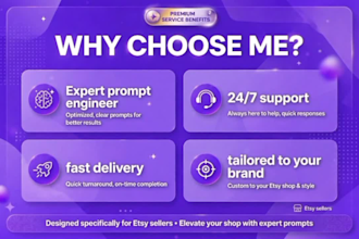 write custom chatgpt prompts for etsy and business