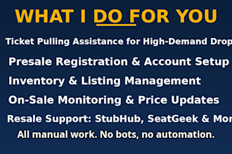 be your expert ticket broker virtual assistant for high demand events