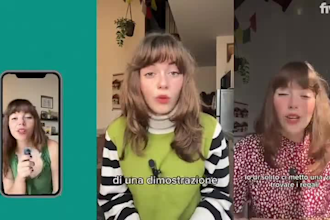 create selfie style ugc video for tiktok, instagram in italian