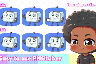 create a cute anime chibi pngtuber or giftuber for streamers