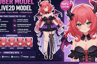 design vtuber model live2d rigging vtuber live2d rigging in vtube studio