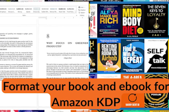 professionally do manuscript critique, format your book and ebook for amazon KDP