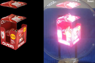 cinematic 3d hologram fan video, holographic 3d animation, 3d product animation