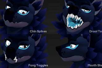 do 3d character model for vtuber, vrchat, vr charcater, vroid model, furry model