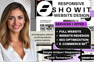 update showit website, design and redesign showit website, showit development