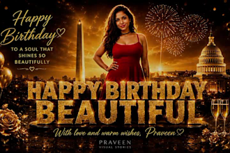 create a personalized luxury birthday video card