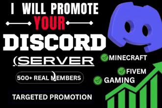 promote your fivem, minecraft, rust, dayz, discord server to targeted gamers