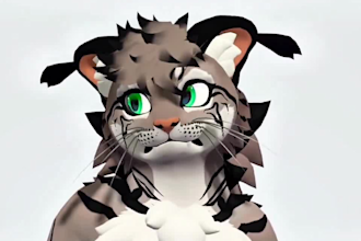 custom furry vtuber model with facial tracking furry avatar commission unity vrm
