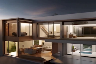 create 3d architectural animation walkthrough and cinematic rendering in lumion