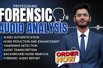 do forensic audio editing, cleanup, voice detection, noise removal, and analysis