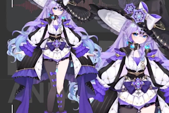 draw and rig a live2d vtuber model, anime vtuber, vtuber model vtuber logo