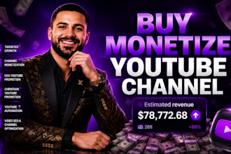 manage, create and buy monetize youtube channel